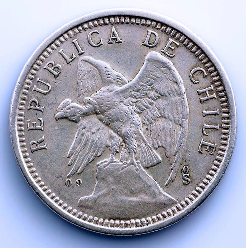 Chile 5 peso 1927 - sc-chile,