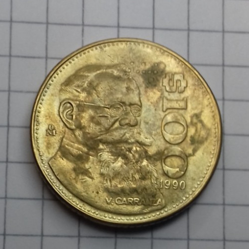 Mexiko 100 pesos 1990 - mexiko, pesos,